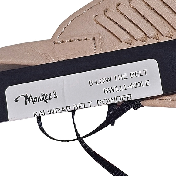 NWT B-Low The Belt Genuine Leather Kai Wrap Belt In Nude Beige OS Neutral Woven - Picture 7 of 9